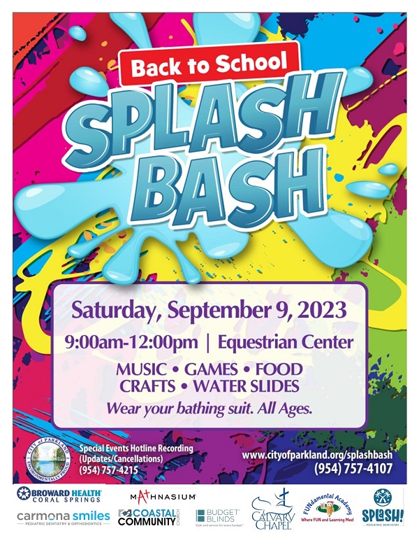 back2school splash bash equestrian center parkland september 2023