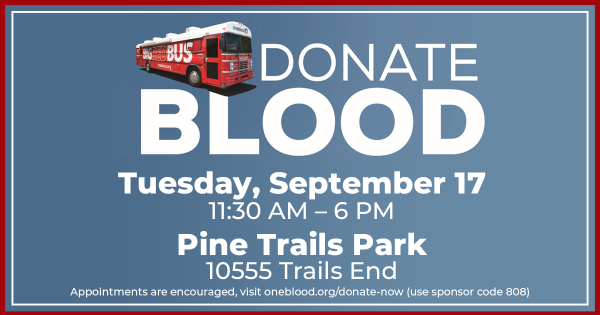 donate blood parkland tuesday sept 17 2024